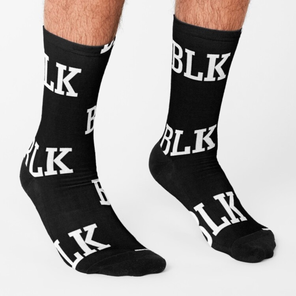 Black summer black and white socks